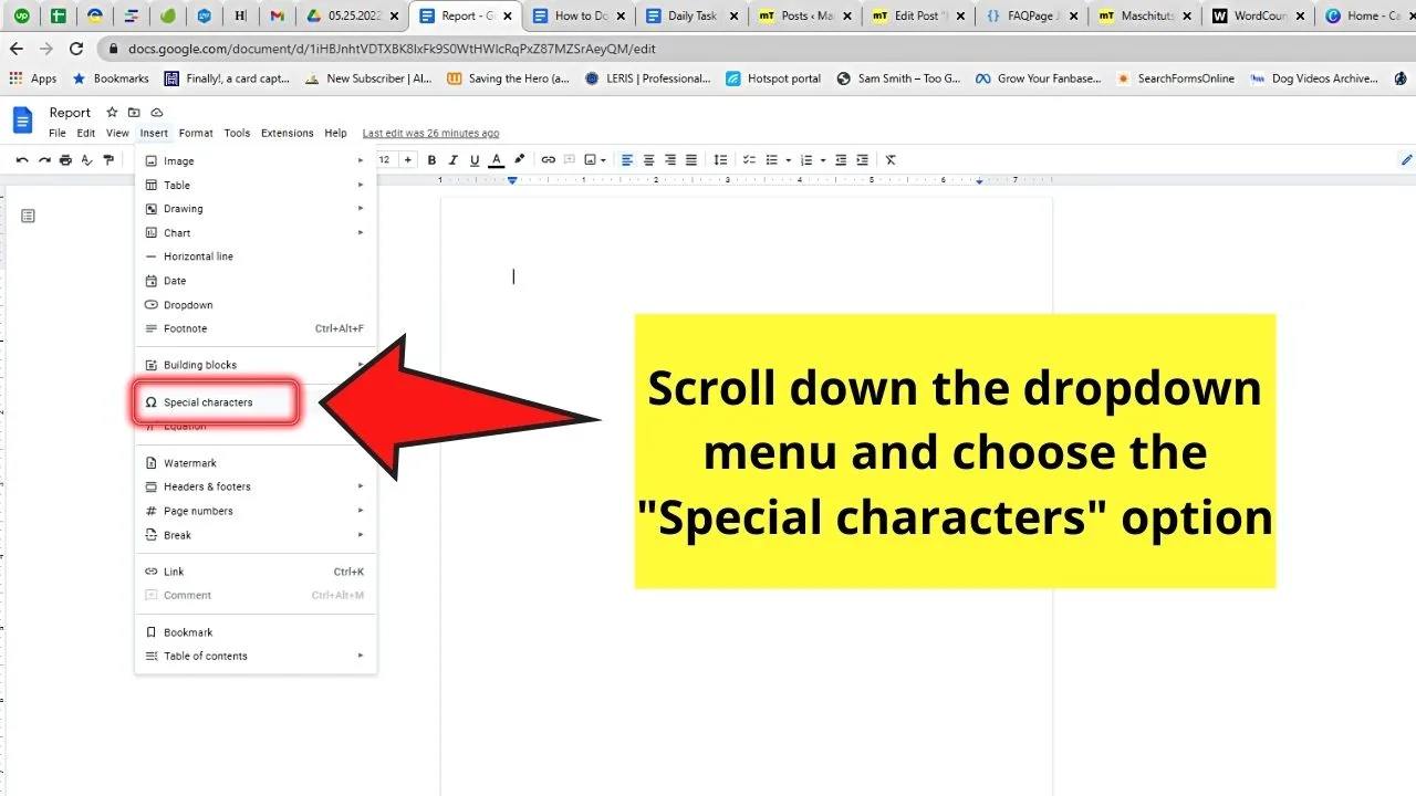 How to Do Roman Numerals in Google Docs Step 2