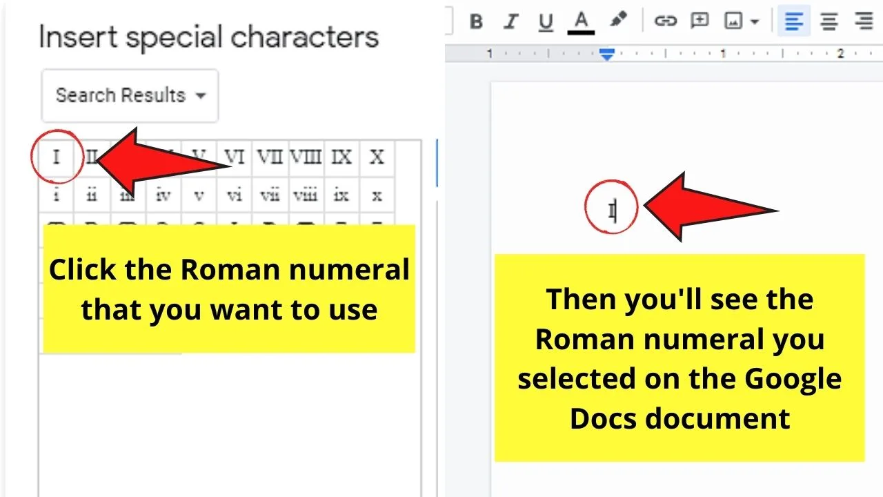 How to Do Roman Numerals in Google Docs Step 4
