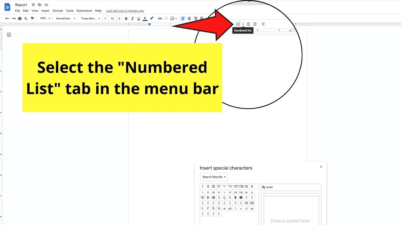 How to Do Roman Numerals in Google Docs Step 6.1