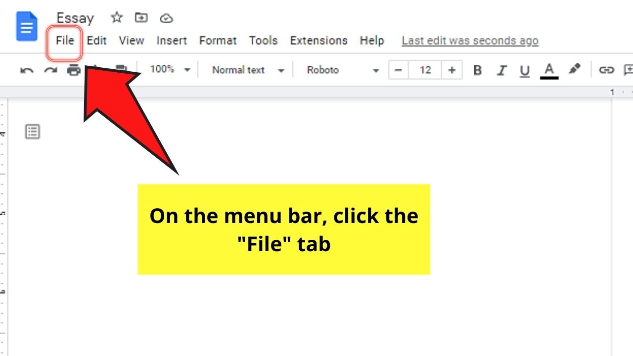 How to Get Rid of An Extra Page in Google Docs by Adjusting Margins Step 1