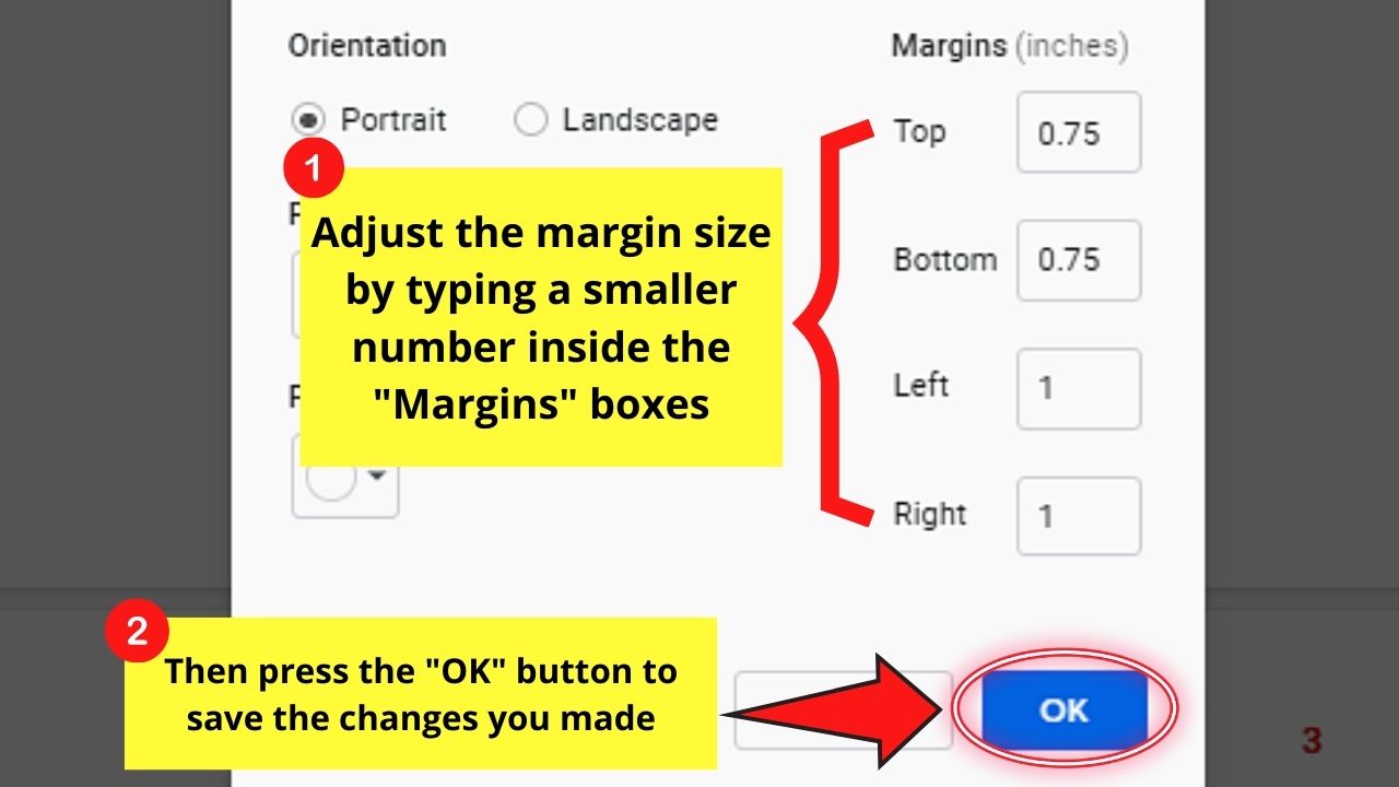 How to Get Rid of An Extra Page in Google Docs by Adjusting Margins Step 3