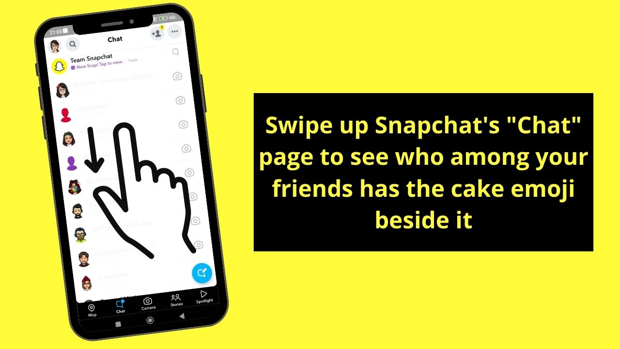How to See Someone’s Birthday on Snapchat by Activating Snapchat's Chat Page Step 2