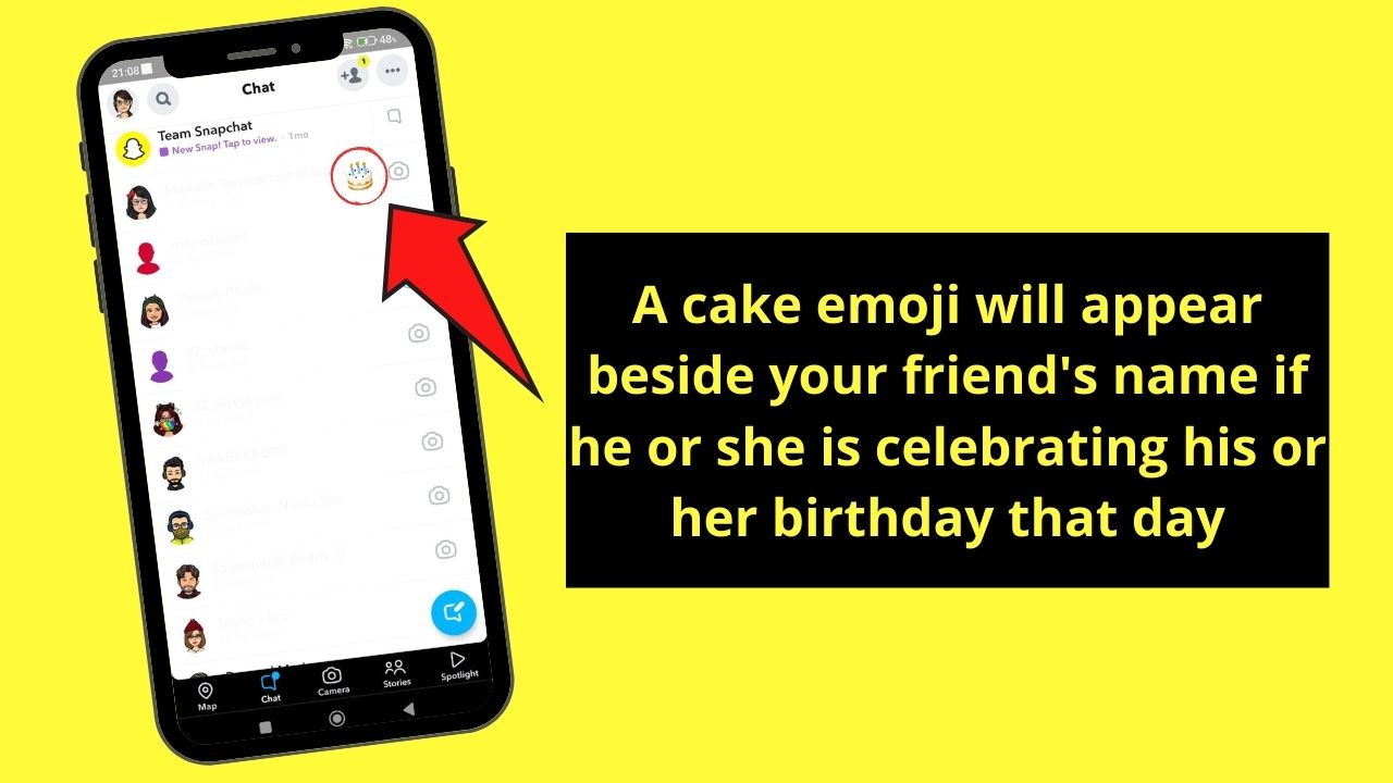 How to See Someone’s Birthday on Snapchat by Activating Snapchat's Chat Page Step 3