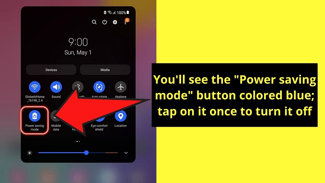 How to Stop My Android Screen from Dimming by Turning Power Saver Mode Off Step 2