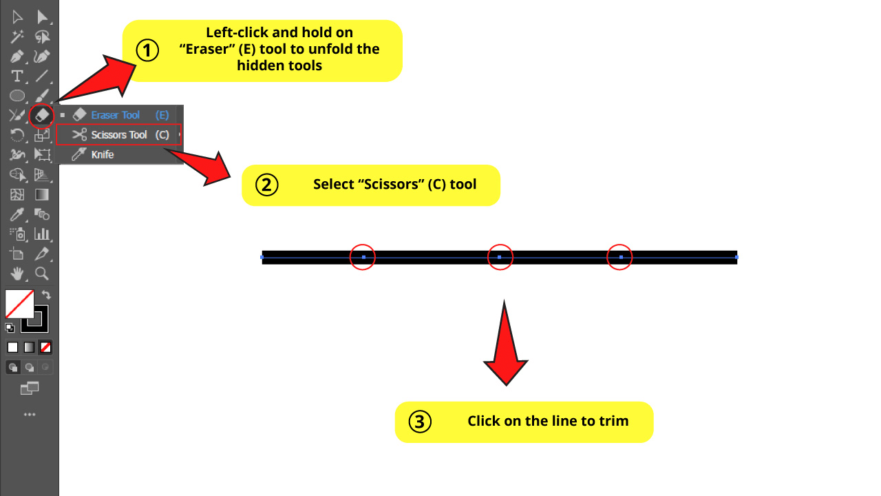 How-to-Trim-Lines-using-“Scissors”-(C)-Tool-in-Illustrator-Step-2