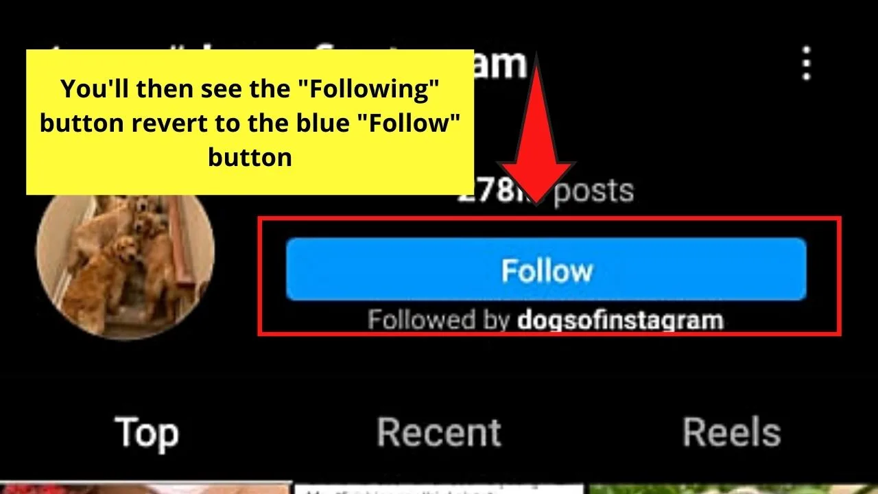 How to Unfollow Hashtags on Instagram by Heading to the Hashtag's Profile Page Step 5