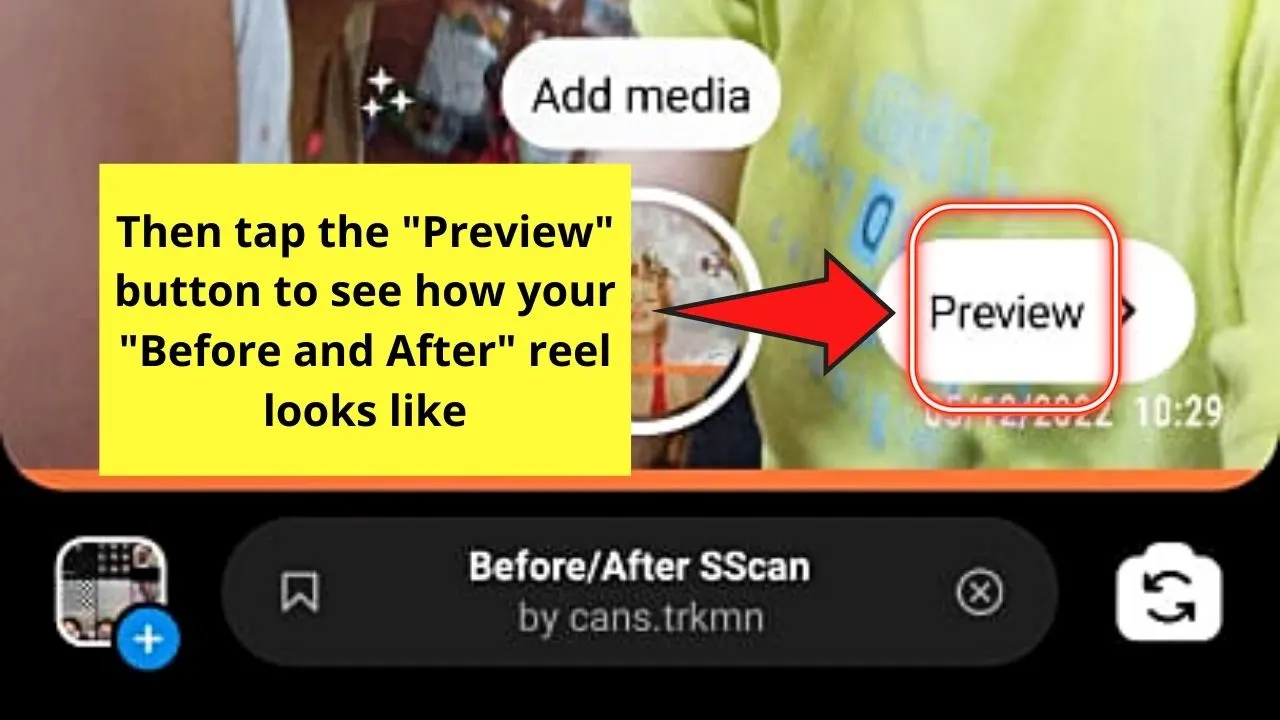 How to Use Before and After Filter on Instagram Step 7.3
