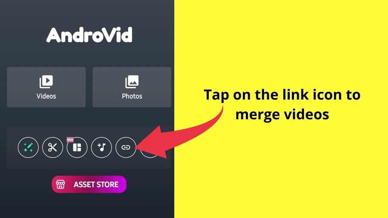 How to merge videos using AndroVid Step 3