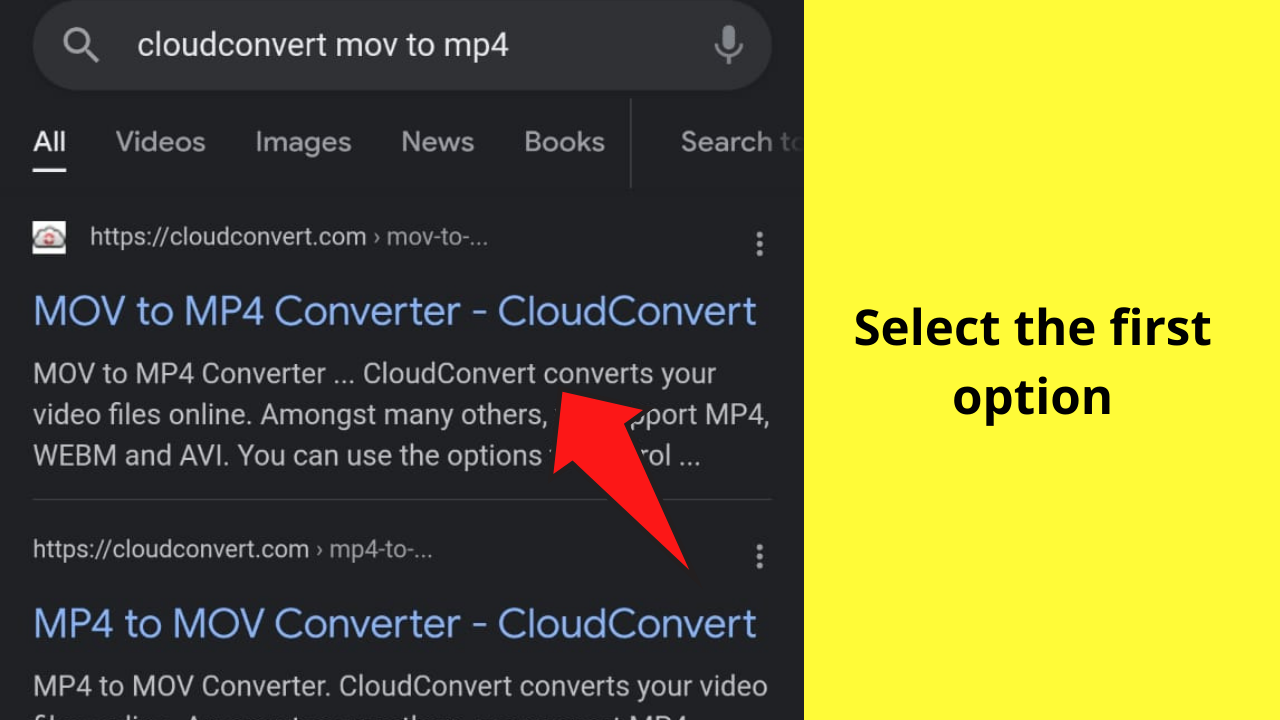 Method 3_ Converting the .MOV File into MP4 File 3