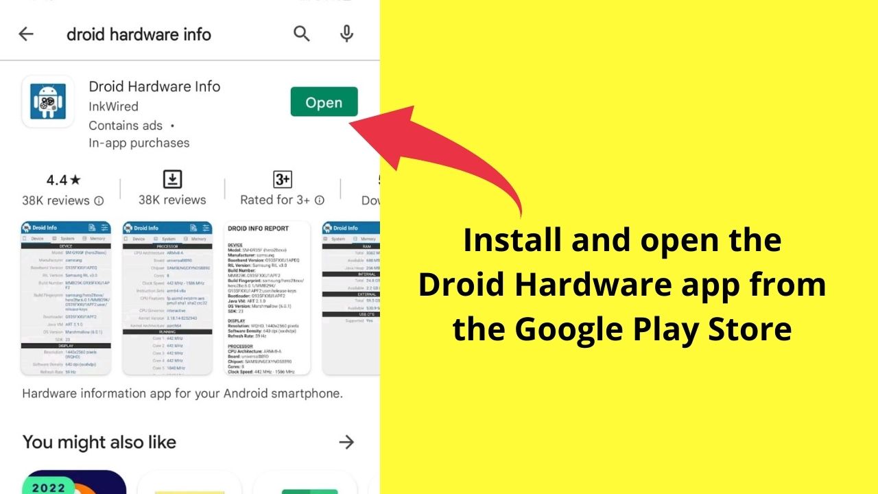 Uninstalling Updates for User or Third Party Apps on Android device Step 1