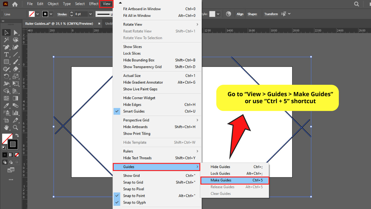 How to Add Custom Guides in Illustrator Step 3 A