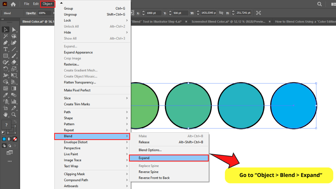 How to Blend Colors Using the “Blend” Tool in Illustrator Step 5