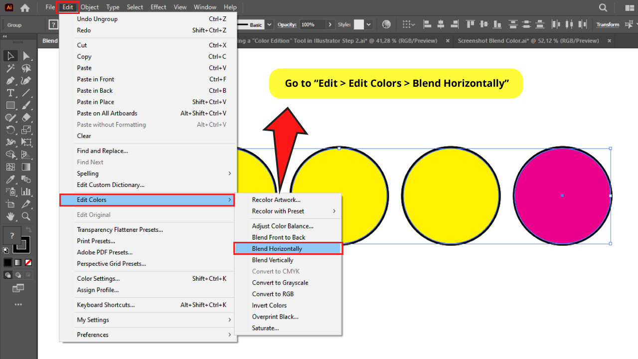 How to Blend Colors Using the “Color Edition” Tool in Illustrator Step 3
