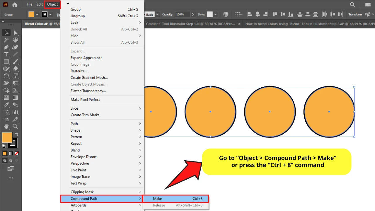 How to Blend Colors Using the “Gradient” Tool Illustrator Step 2