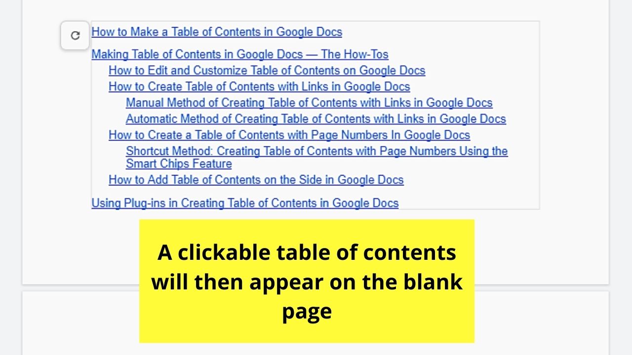 How to Create Table of Contents with Links in Google Docs Automatically Step 5.2
