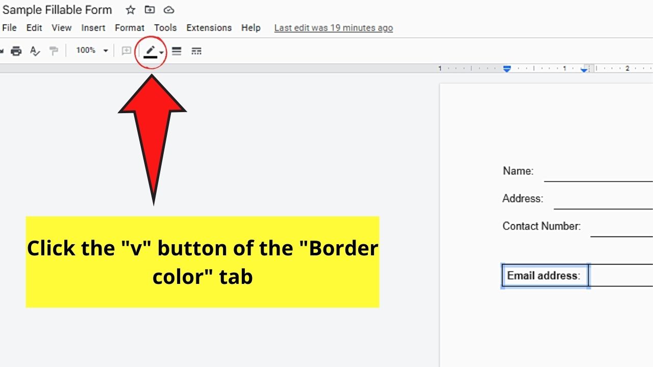 How to Create a Fillable Form in Google Docs by Adding Textboxes Step 9