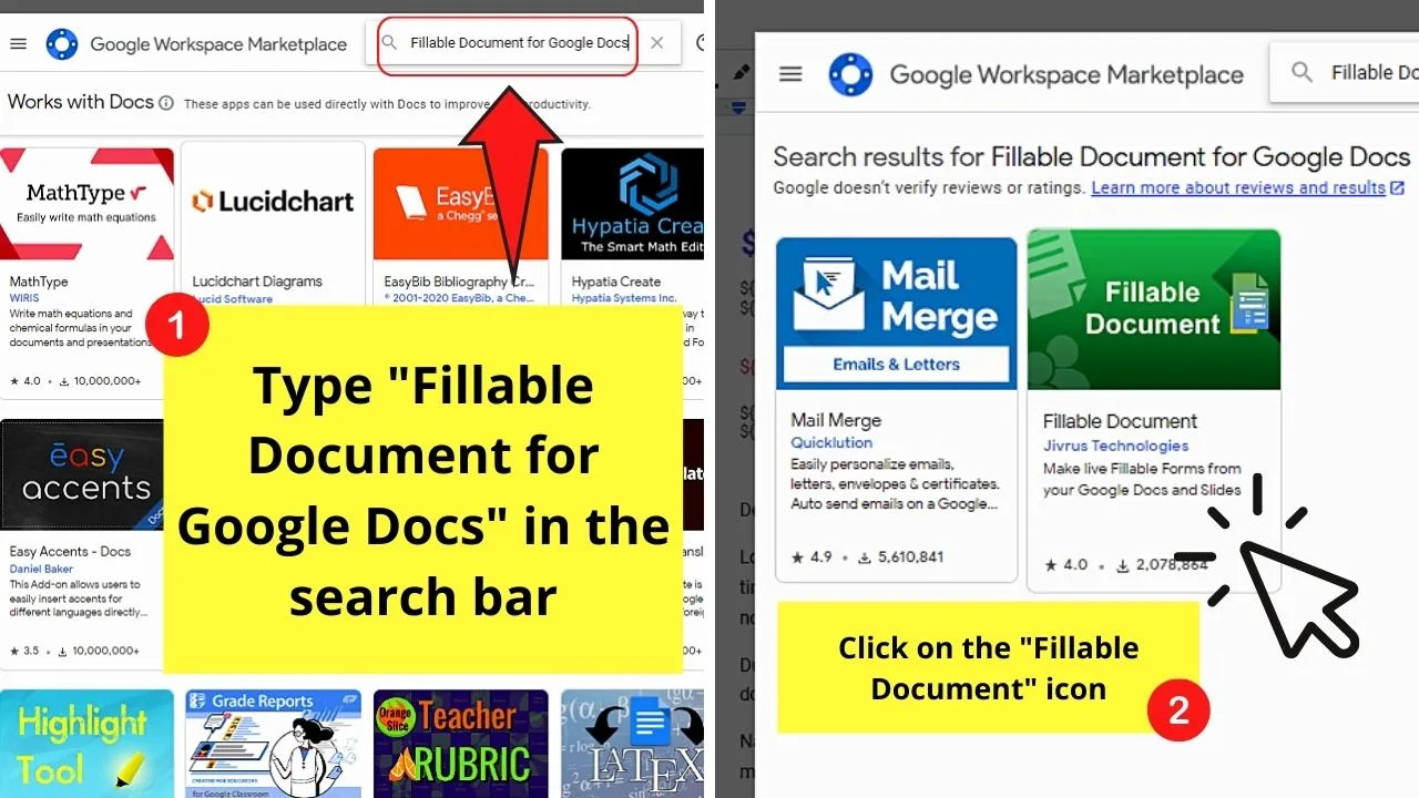 How to Create a Fillable Form in Google Docs by Installing Fillable Document Plug-in Step 7