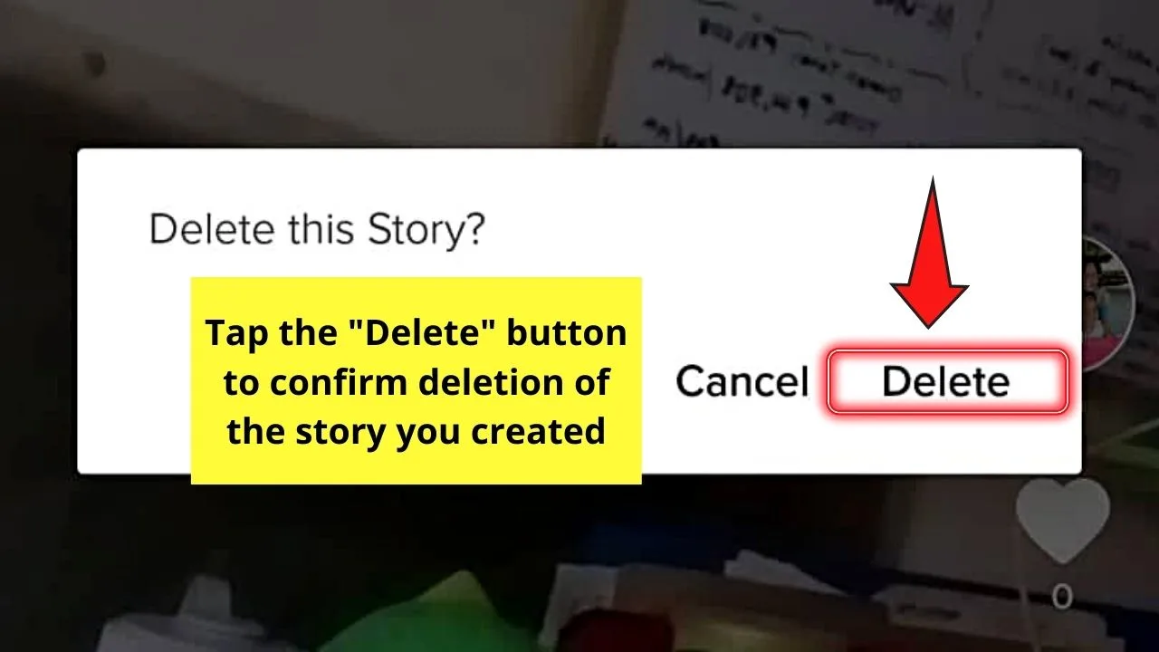 How to Delete a Story on Tiktok Step 5.1