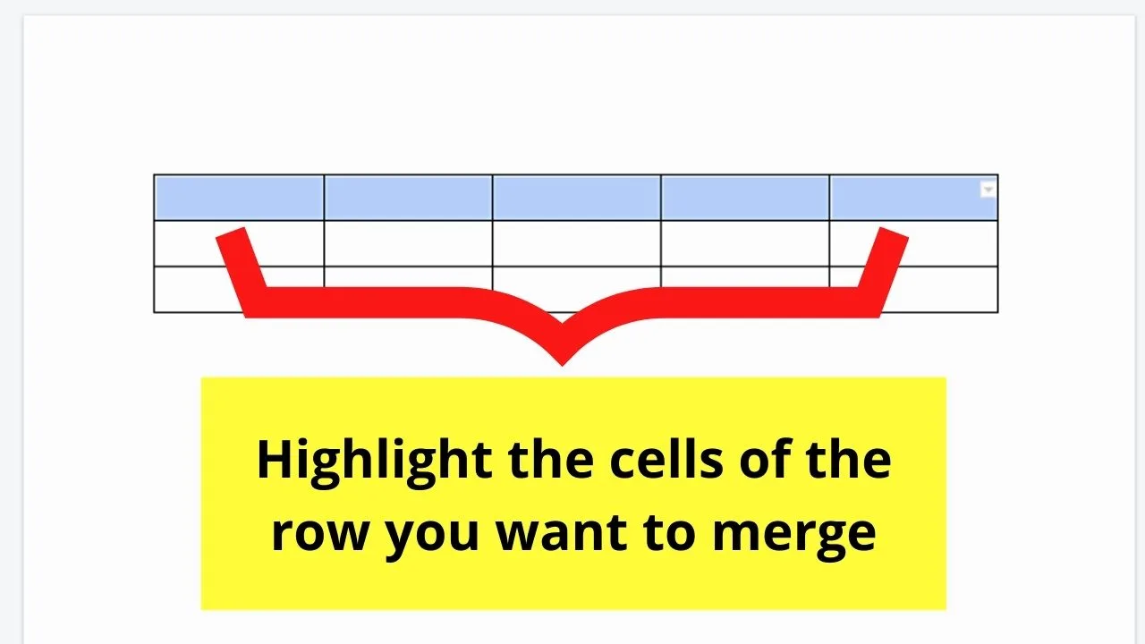 How to Edit Rows in a Table in Google Docs by Merging Cells Step 1