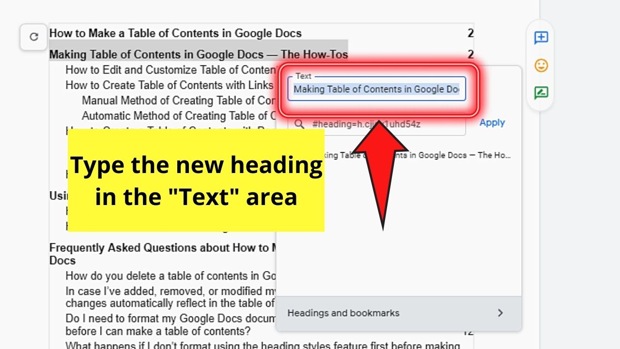 How to Edit and Customize Table of Contents on Google Docs Step 3