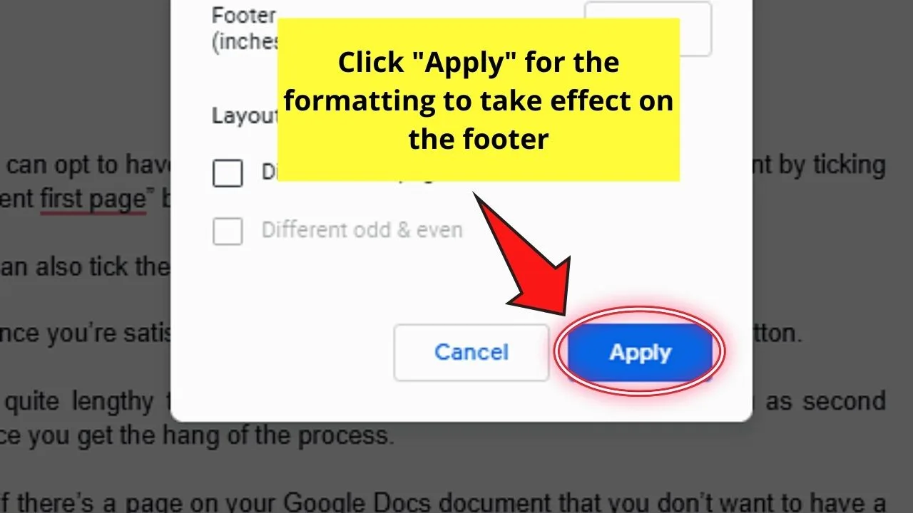 How to Have Different Footers in Google Docs by Customizing Footers Step 8