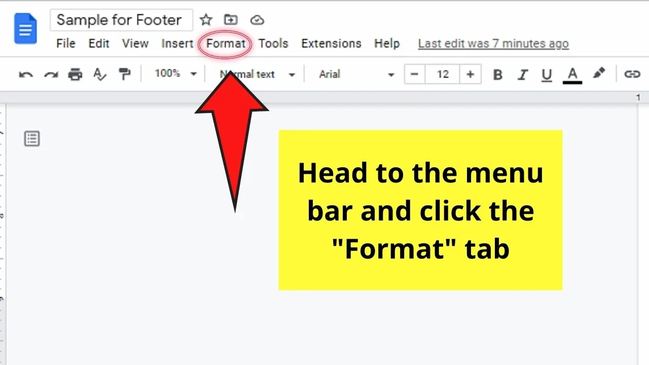 How to Have Different Footers in Google Docs by Removing the Footer of the First Page (Long Method) Step 2