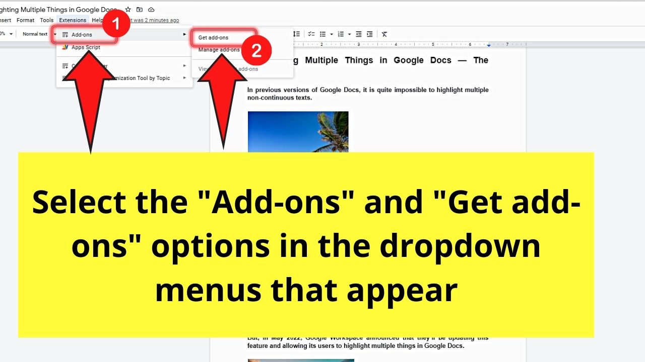 How to Highlight Multiple Images in Google Docs Step 2