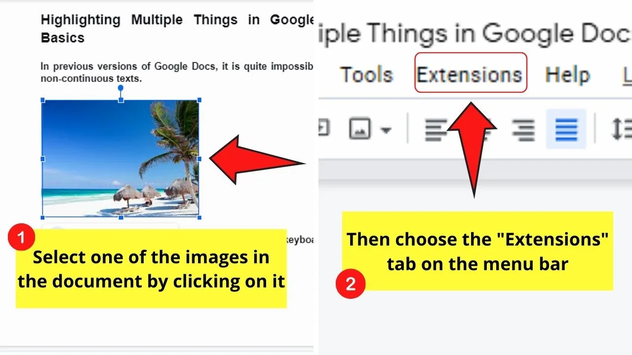 How to Highlight Multiple Images in Google Docs Step 5