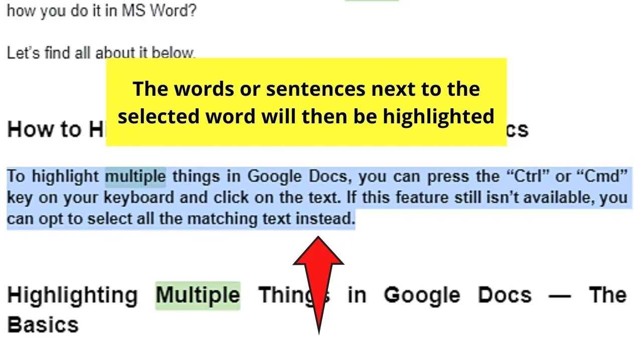 How to Highlight Multiple Things in Google Docs by Selecting Matching Text Step 4.4