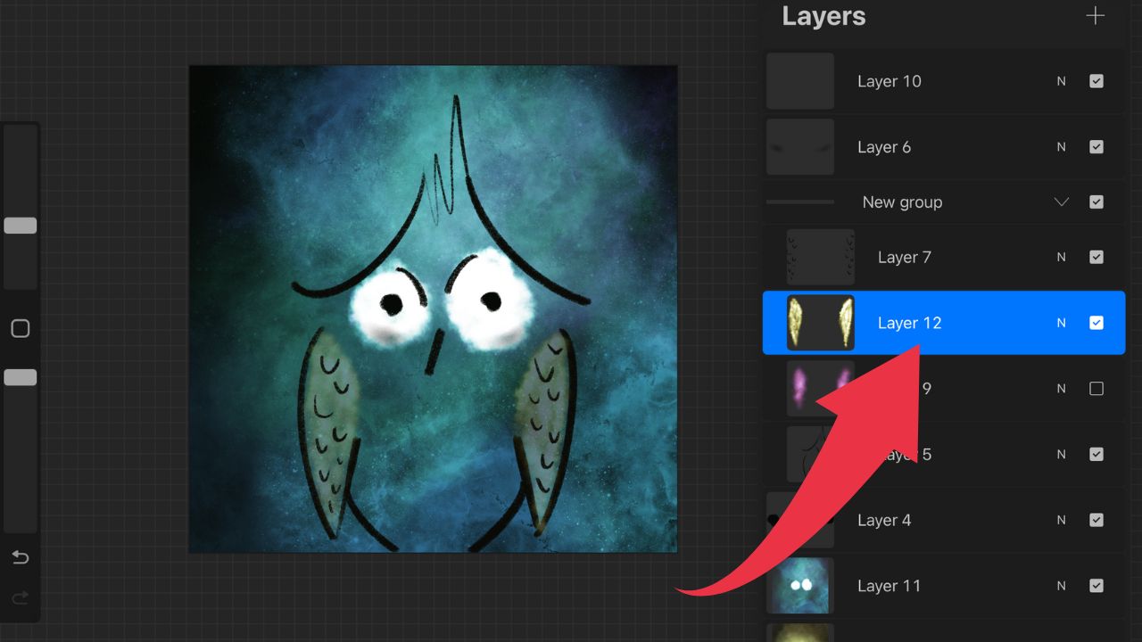 How to Increase the Layer Opacity in Procreate Step 2