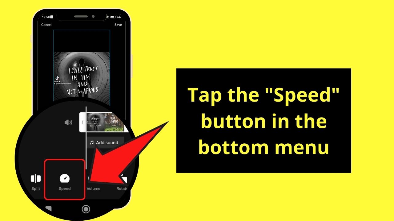 How to Make TikTok Photo Slideshow Faster Using Video Speed Step 8