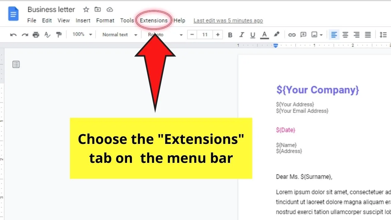 How to Make a Fillable PDF in Google Docs Step 1