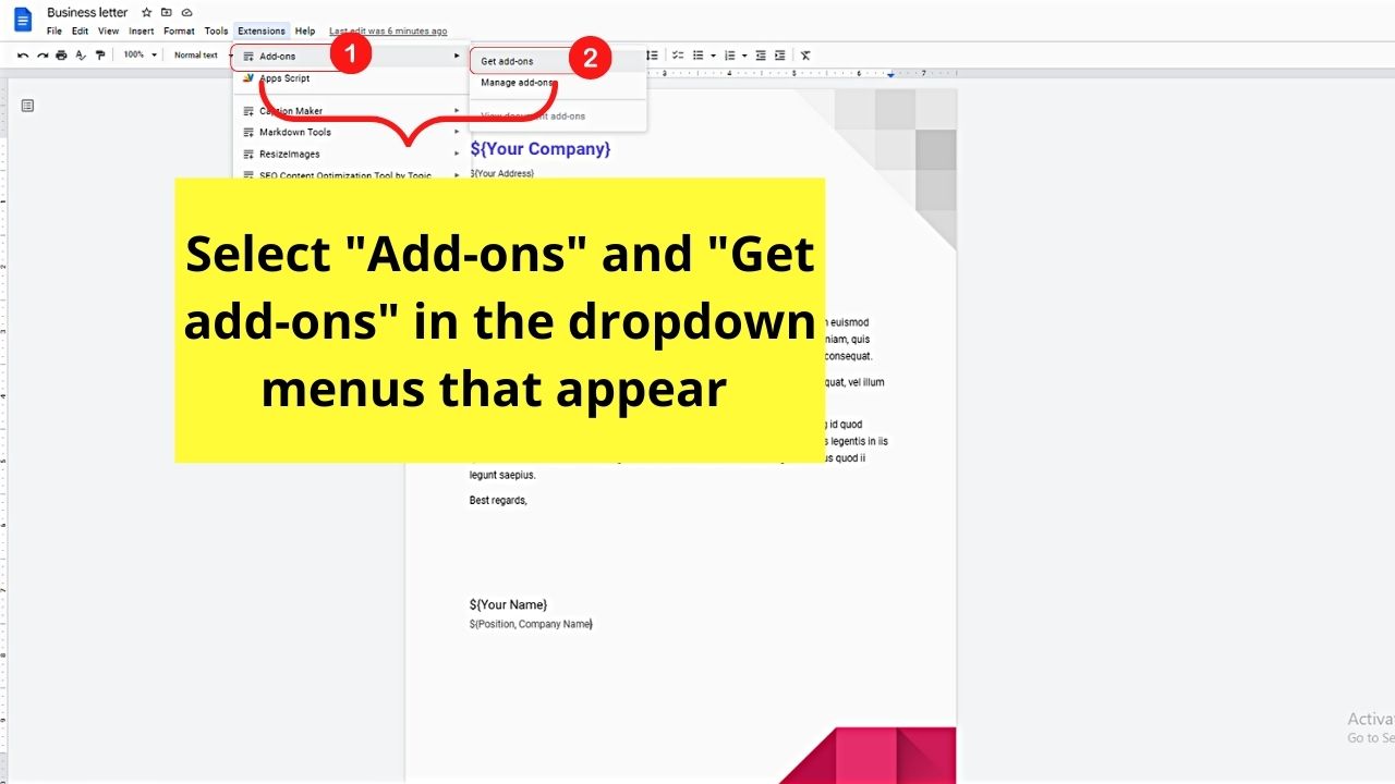 How to Make a Fillable PDF in Google Docs Step 2
