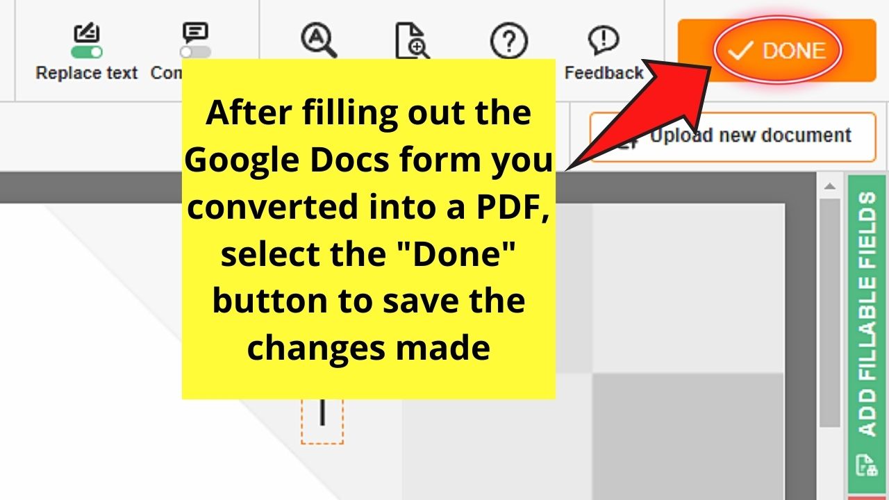 How to Make a Fillable PDF in Google Docs Step 8