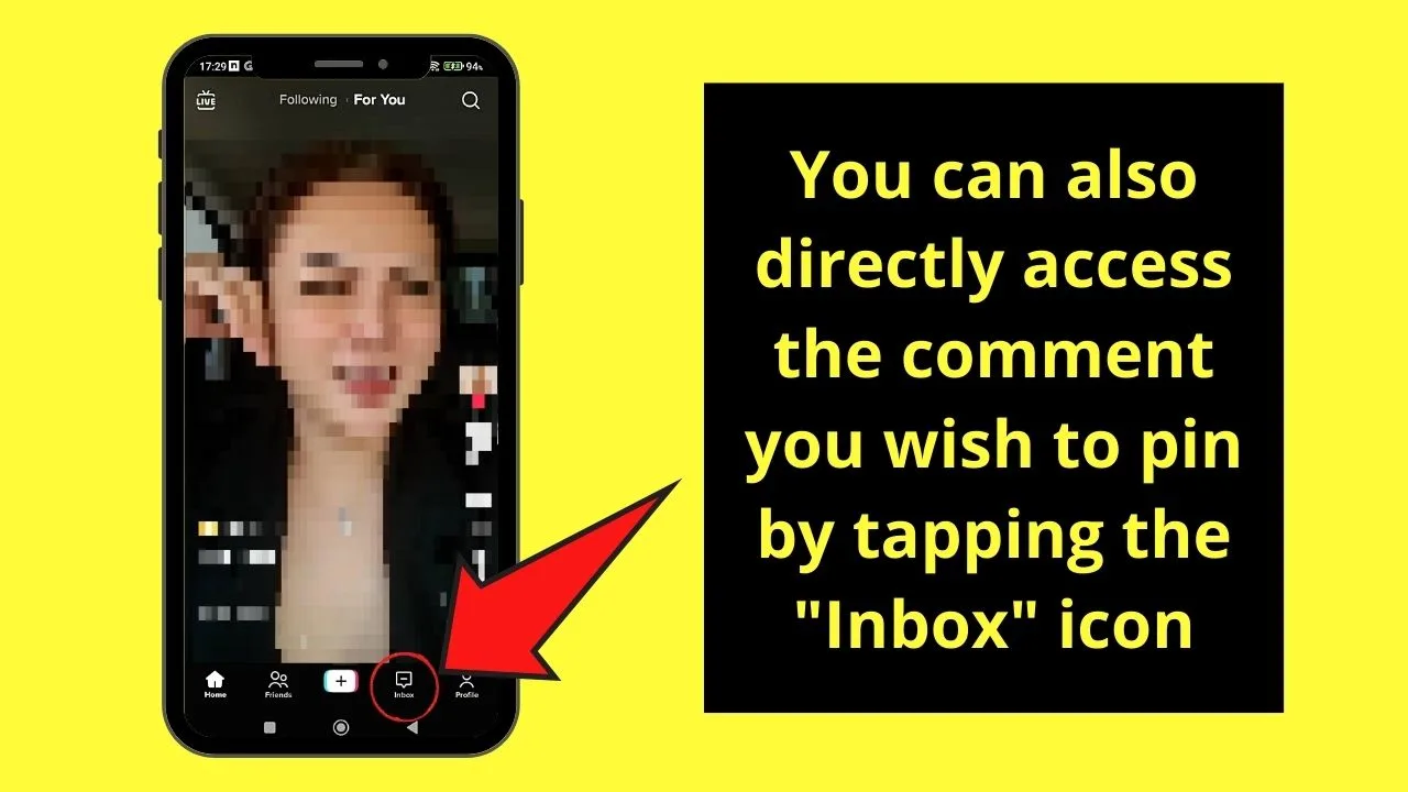 How to Pin a Comment on Tiktok Step 4