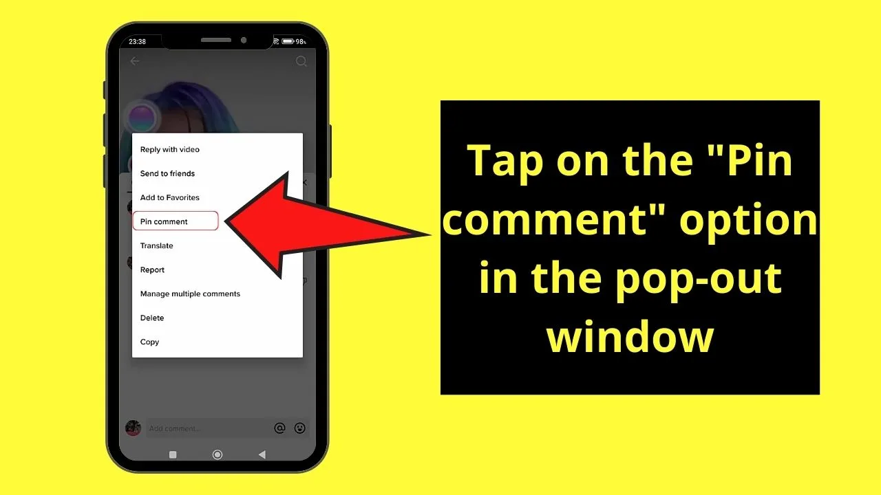 How to Pin a Comment on Tiktok Step 6.1