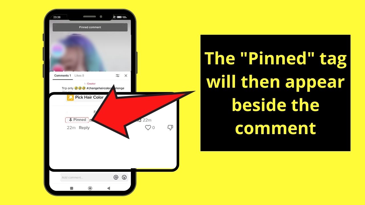 How to Pin a Comment on Tiktok Step 6.2