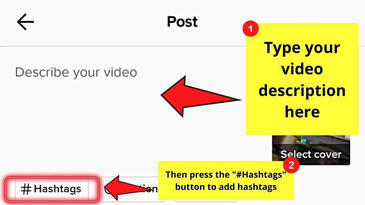 How to Tag Someone on TikTok When Making a Post Step 4.1