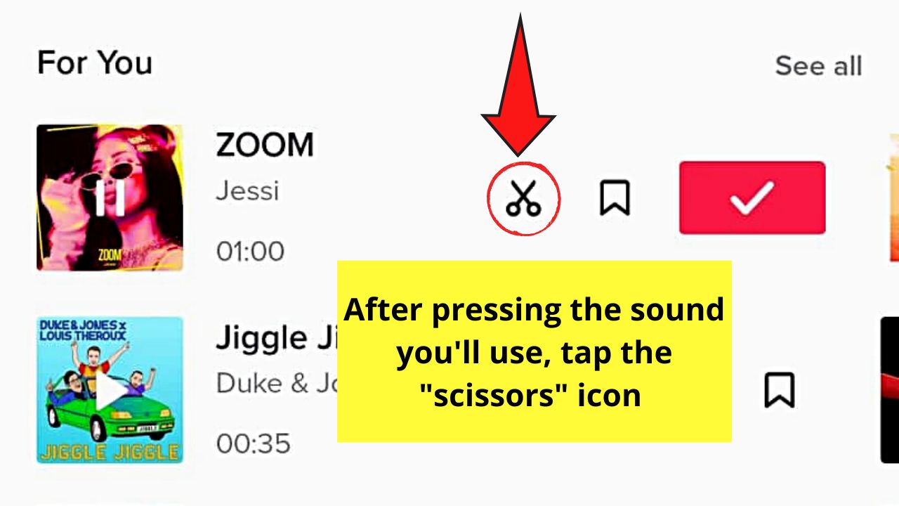 How to Trim Sounds on Tiktok Step 5