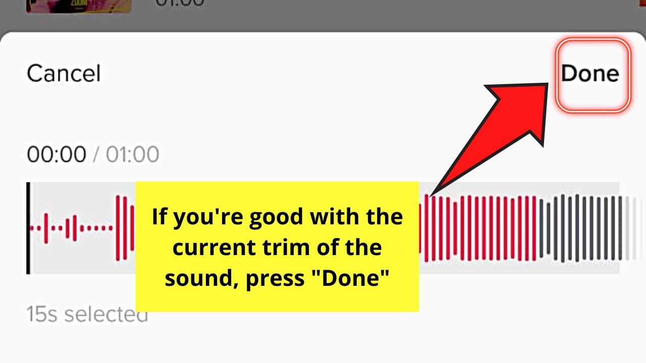 How to Trim Sounds on Tiktok Step 6.1