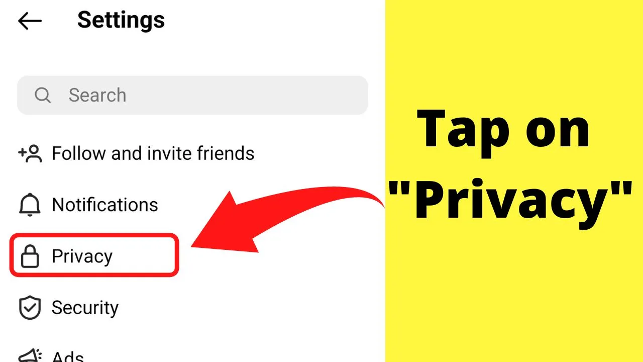 Tap on Privacy