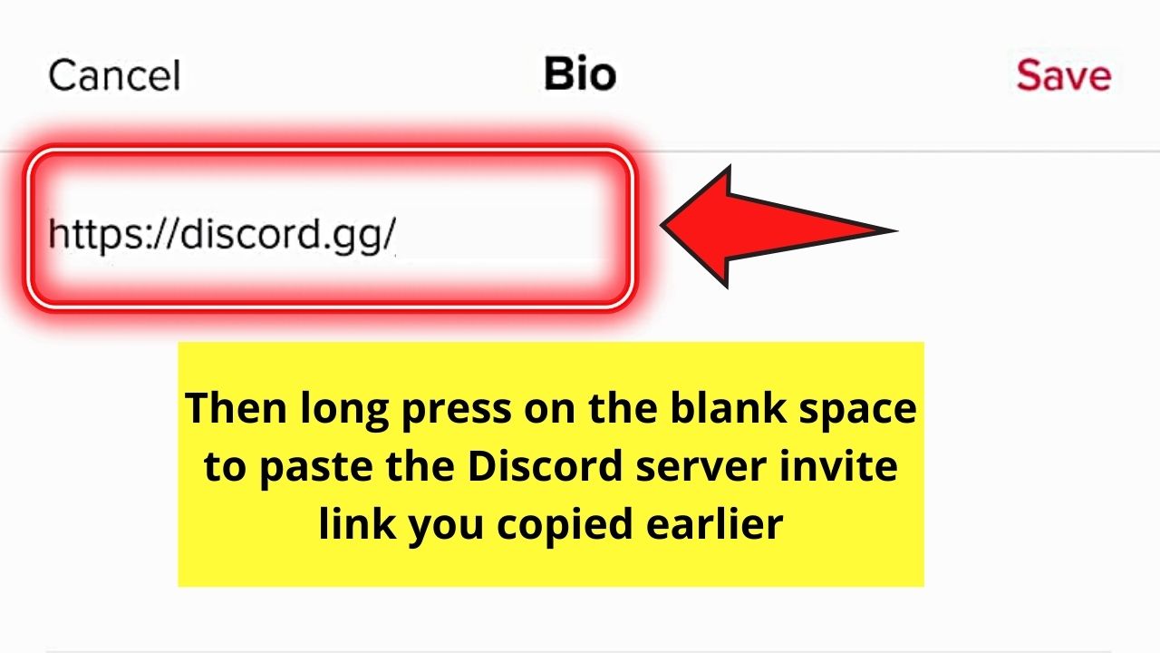 How to Add a Discord Link to Your Tiktok Bio — Mobile Version Step 12.1