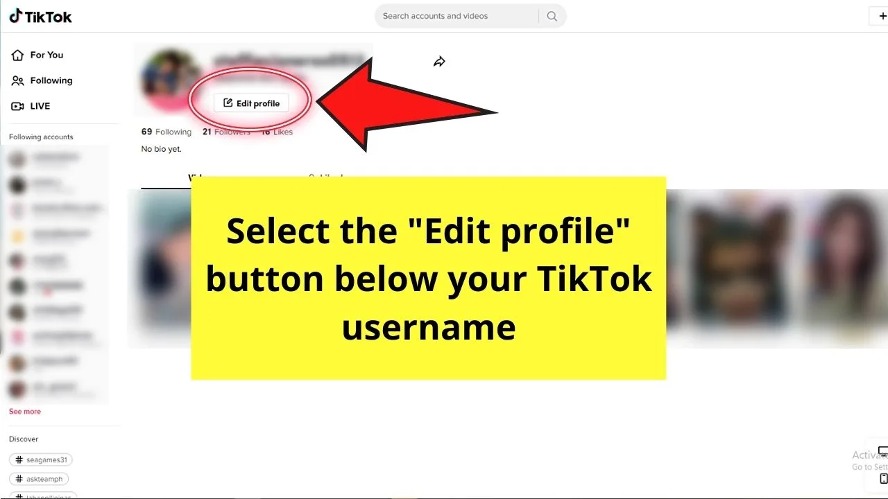 How to Add a Discord Link to Your Tiktok Using a PC Step 11