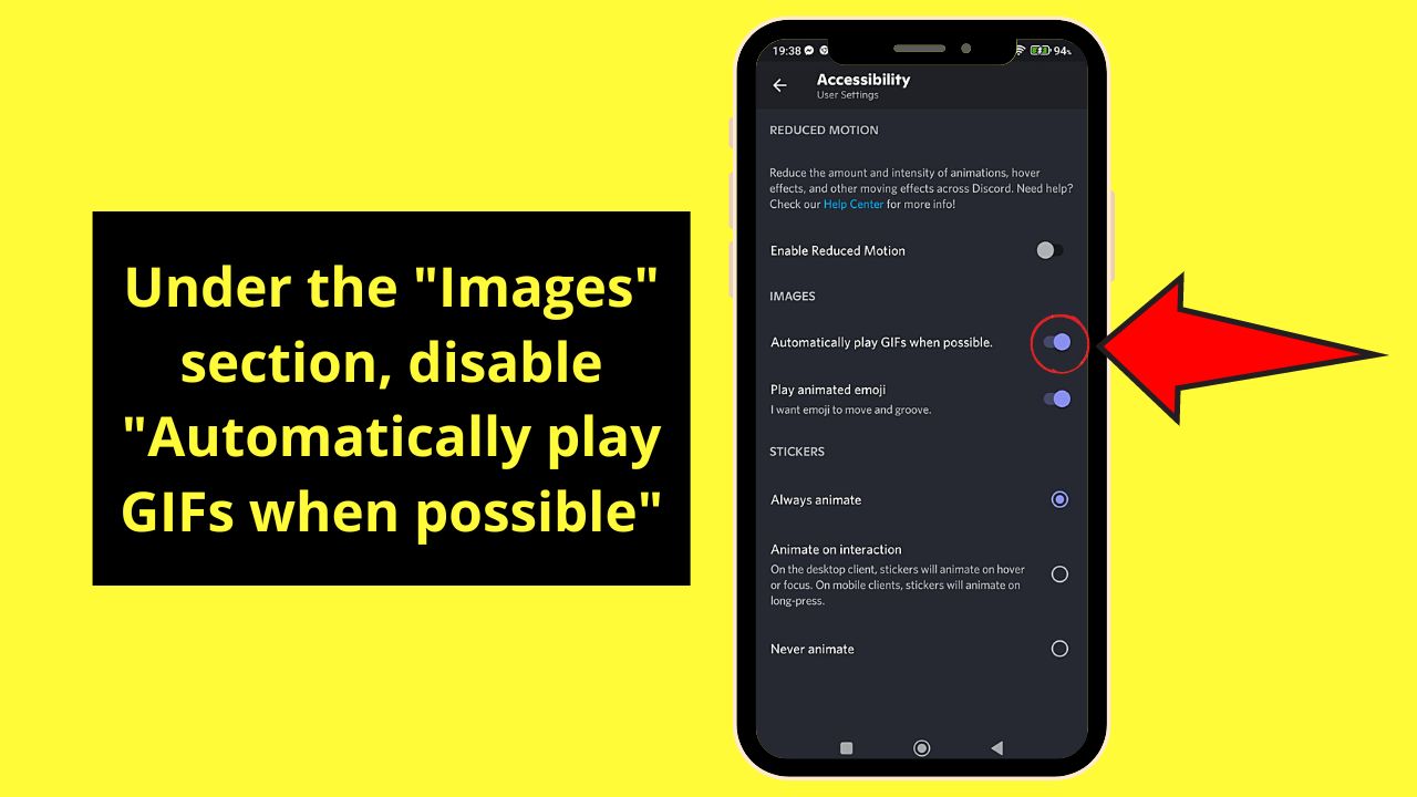 How to Disable GIFs on Discord Mobile Step 4
