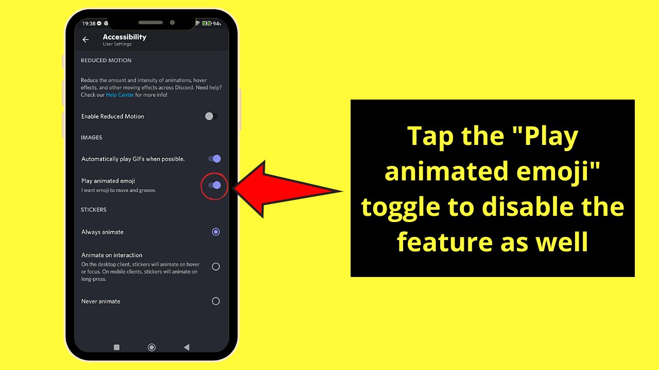 How to Disable GIFs on Discord Mobile Step 5