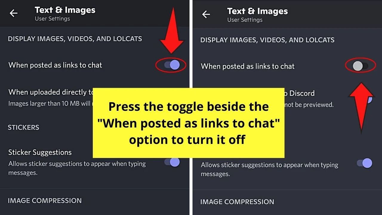 How to Disable GIFs on Discord Mobile by Deactivating Display Options Step 4.1