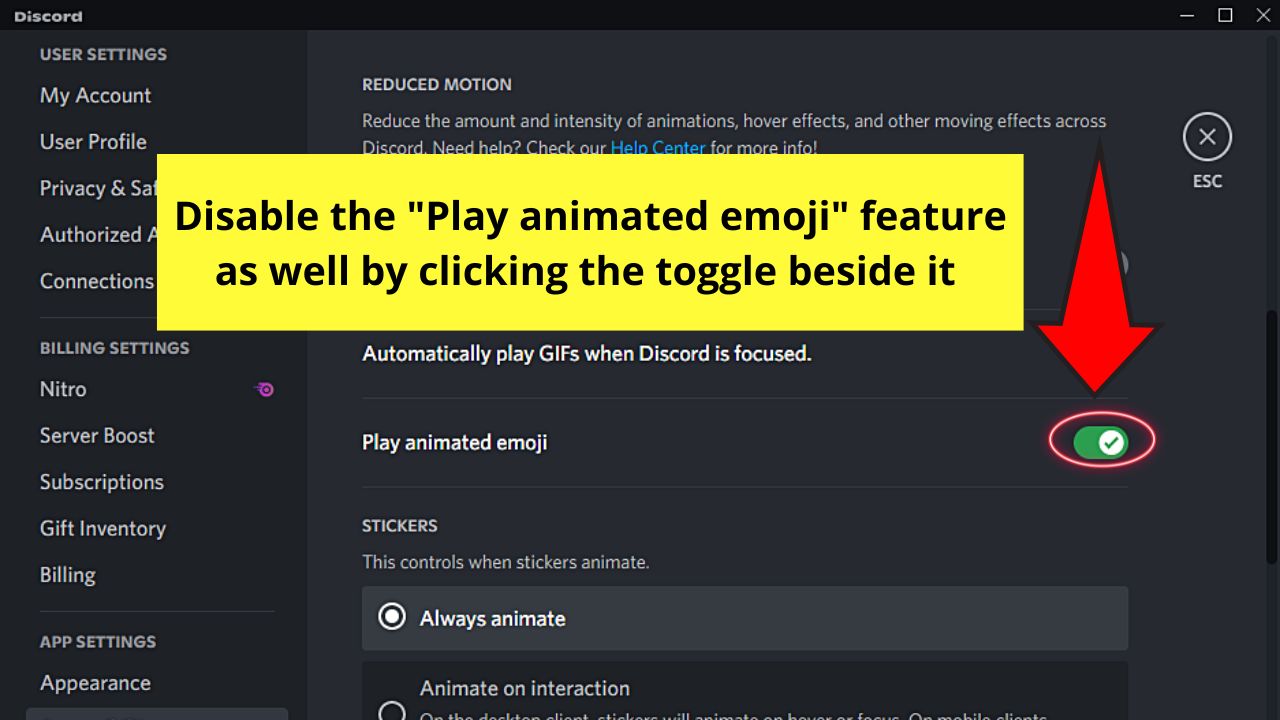 How to Disable GIFs on Discord on Your PC Step 4