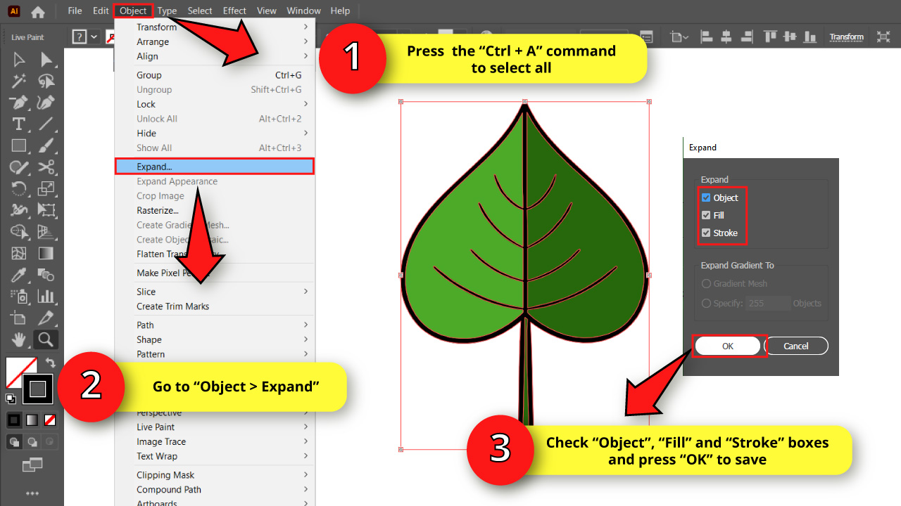 How to Draw a Leaf in Illustrator Step 20
