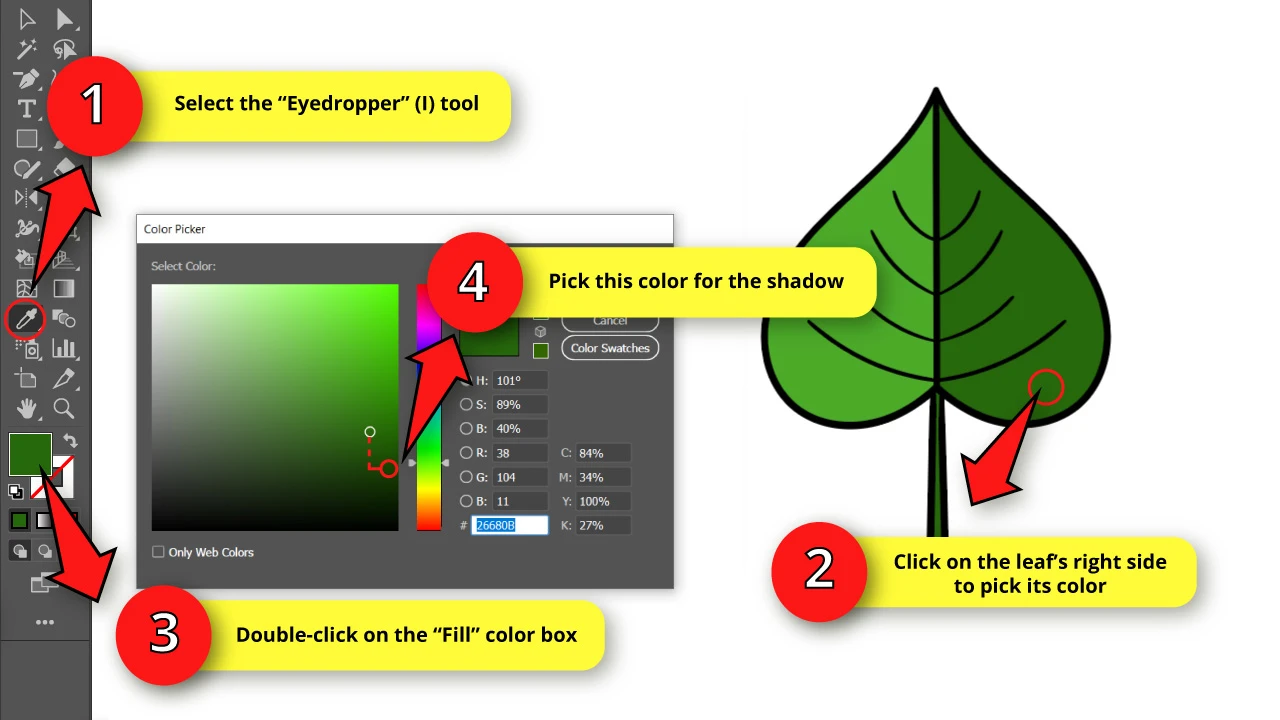 How to Draw a Leaf in Illustrator Step 23
