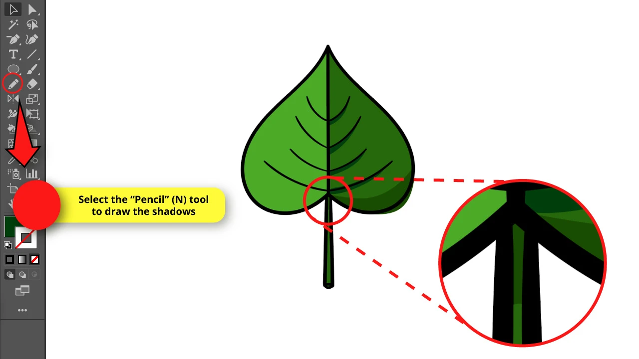 How to Draw a Leaf in Illustrator Step 25